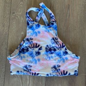 Tie dye halter bikini top.